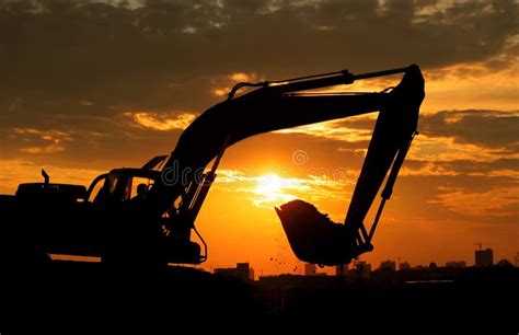 Excavator Sunset Stock Photos, Images & Pictures 